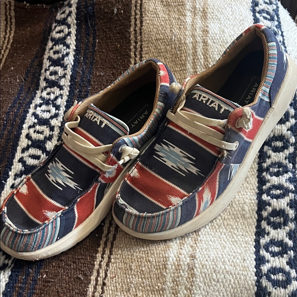 Ariat Red and Blue Patterned Slip-On Shoes